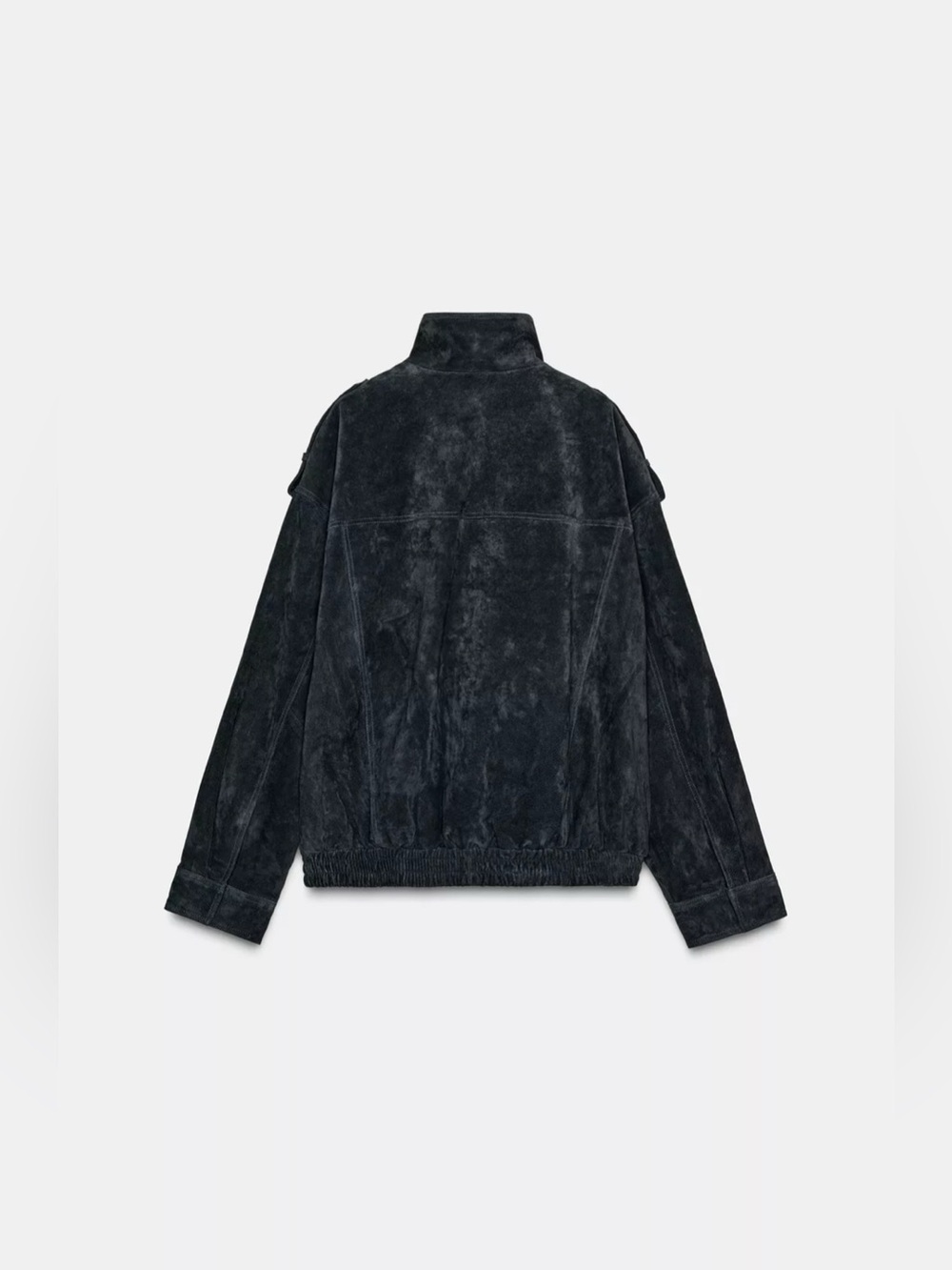 100% Suede oversized jacket in navy - Picture 3 of 6